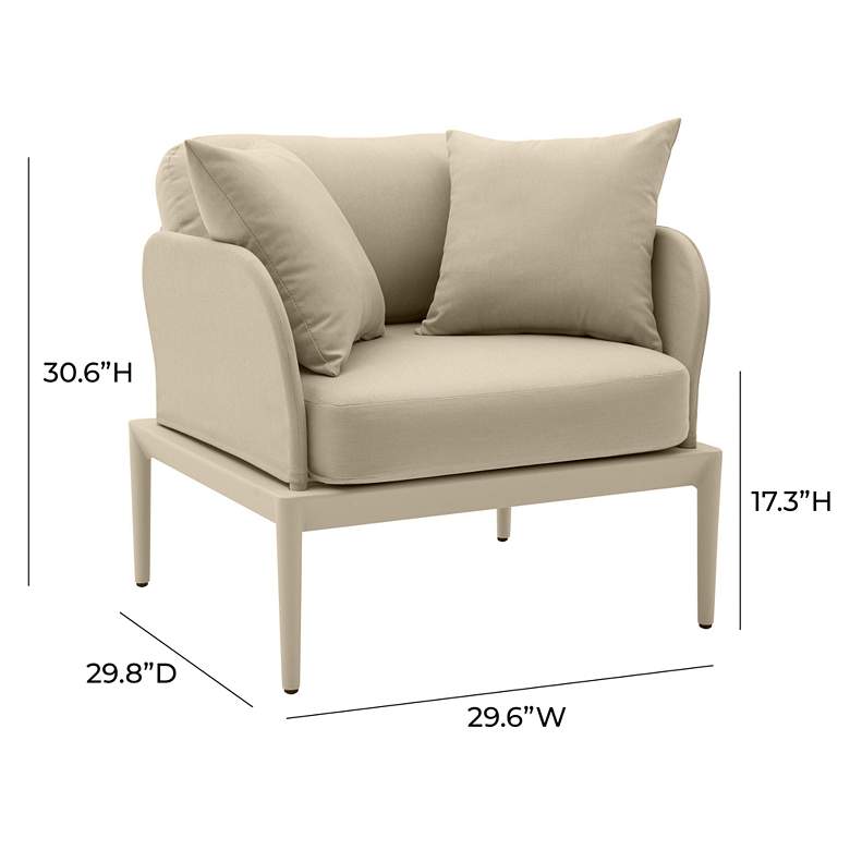 Image 5 TOV Furniture Kapri 29 1/2" Wide Taupe Fabric Outdoor Armchair more views