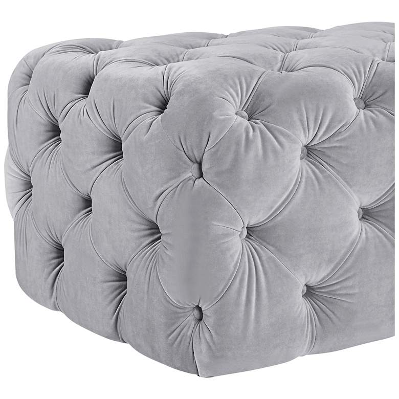 Image 4 TOV Furniture Kaylee 51 1/4" Jumbo Tufted Gray Velvet Ottoman more views