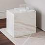 2_TOV Furniture Keira 15" Wide Natural Marble Side Table