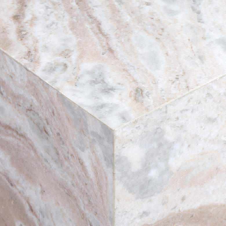 Image 4 TOV Furniture Keira 15" Wide Natural Marble Side Table more views
