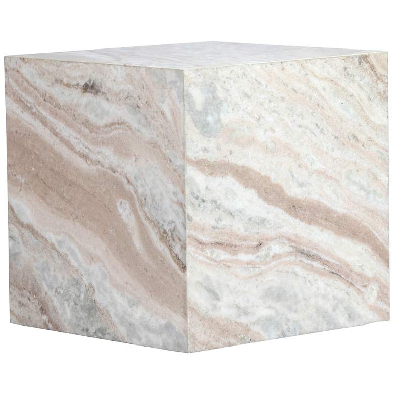 Image 6 TOV Furniture Keira 15" Wide Natural Marble Side Table more views