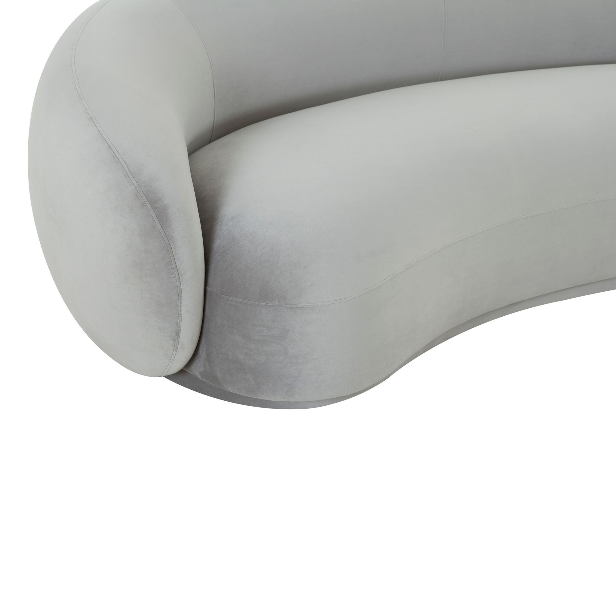 Image 2 TOV Furniture Kendall 89 3/4" Modern Light Gray Velvet Curved Sofa more views