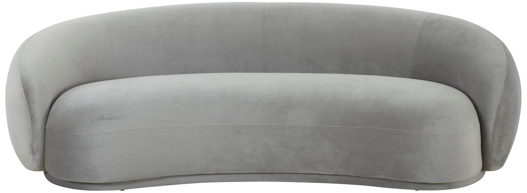 Image 3 TOV Furniture Kendall 89 3/4" Modern Light Gray Velvet Curved Sofa more views