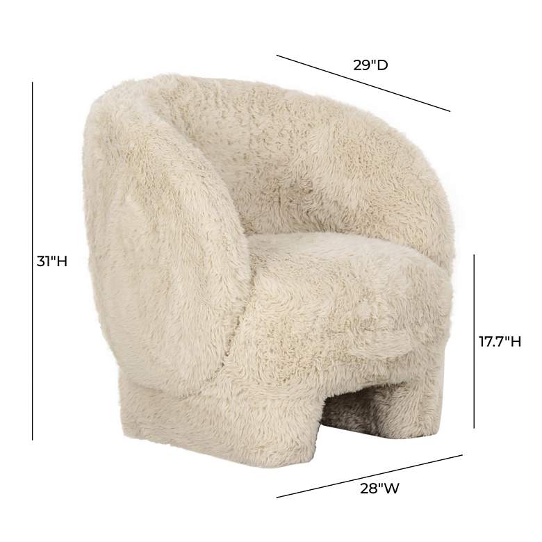 Image 5 TOV Furniture Kiki 28" Wide Natural Vegan Shearling Accent Chair more views