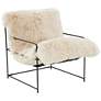 2_TOV Furniture Kimi 27" Wide Modern Natural Sheepskin Accent Chair