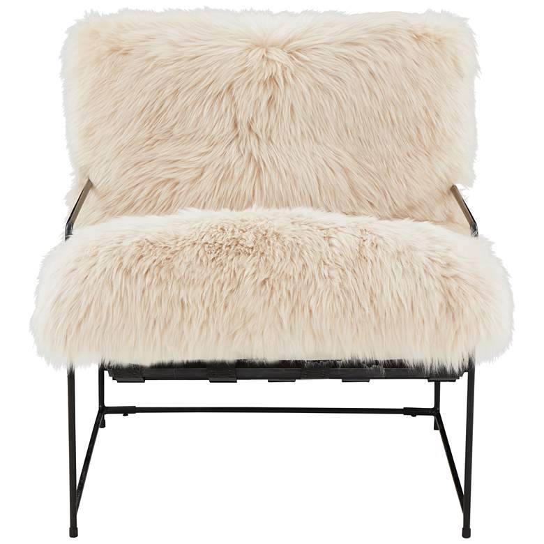 Image 4 TOV Furniture Kimi 27" Wide Modern Natural Sheepskin Accent Chair more views