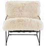 4_TOV Furniture Kimi 27" Wide Modern Natural Sheepskin Accent Chair more views