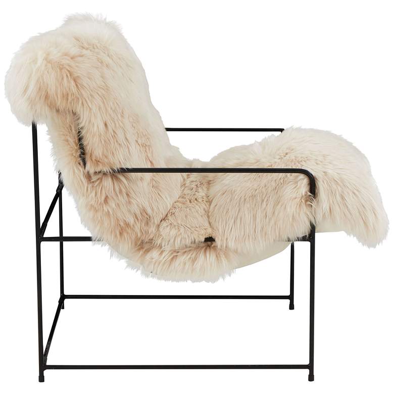 Image 6 TOV Furniture Kimi 27" Wide Modern Natural Sheepskin Accent Chair more views