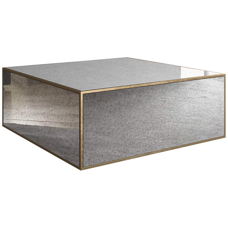 Image 3 TOV Furniture Lana 48" Wide Modern Antique Mirrored Glass Coffee Table