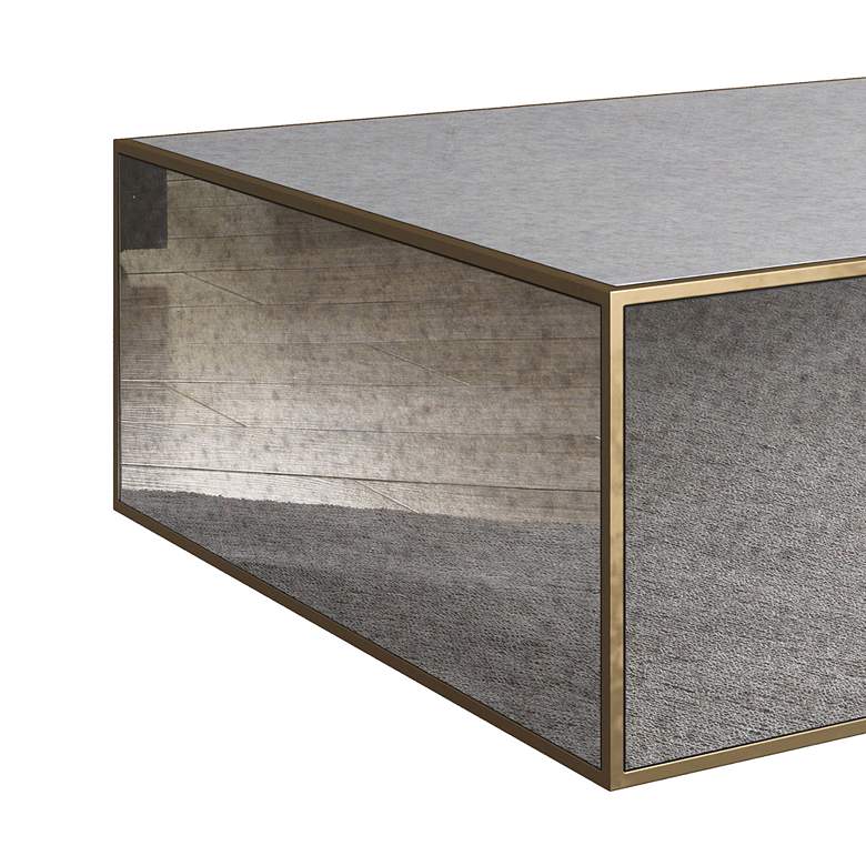 Image 4 TOV Furniture Lana 48" Wide Modern Antique Mirrored Glass Coffee Table more views