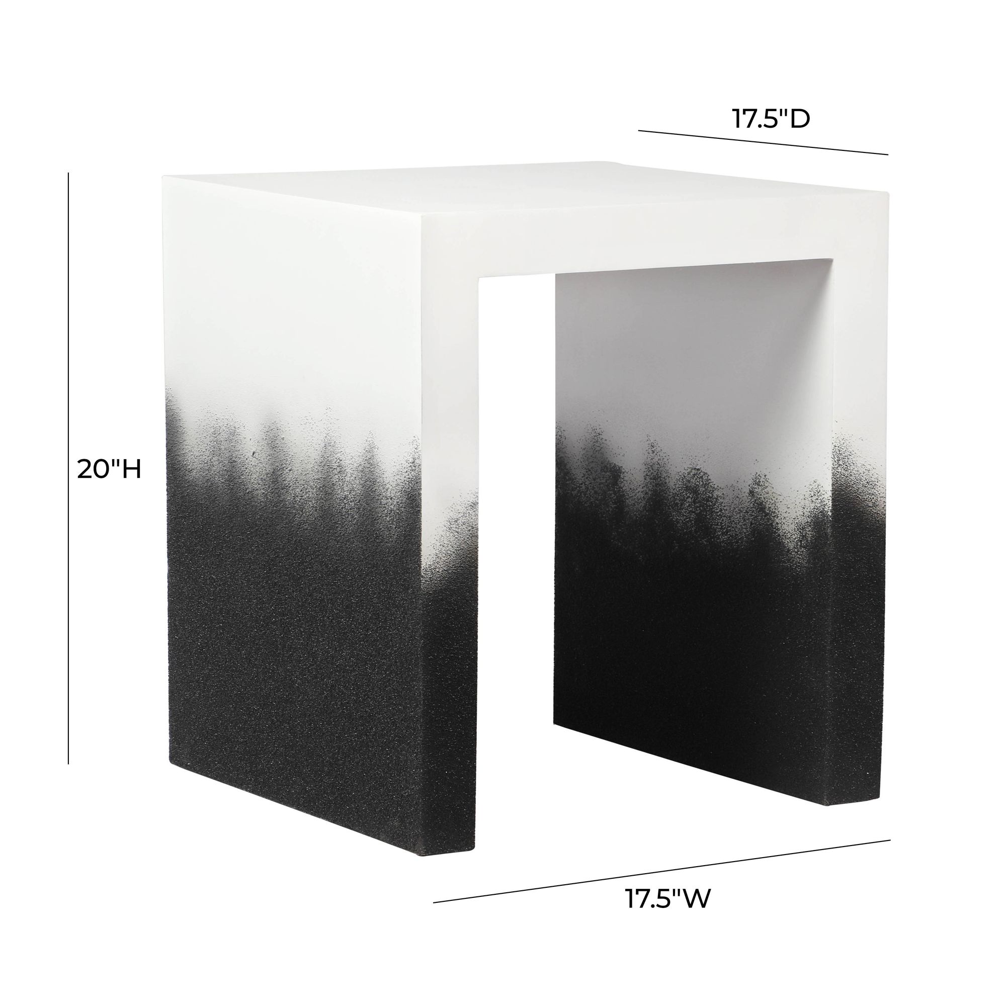 TOV Furniture Matra 17 1/2" Wide Modern Black and White End Table in scene