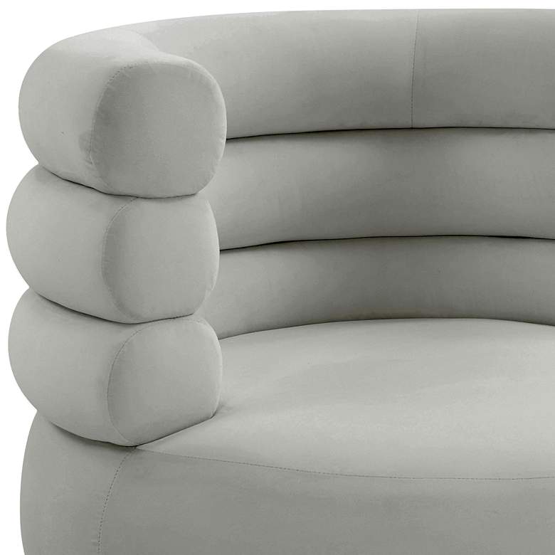 Image 3 TOV Furniture Naomi 32" Luxe Gray Velvet Modern Swivel Chair more views