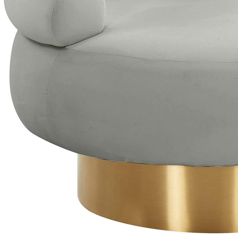 Image 4 TOV Furniture Naomi 32" Luxe Gray Velvet Modern Swivel Chair more views