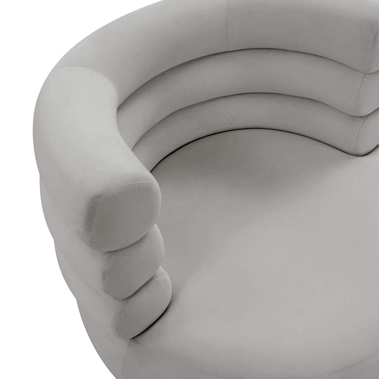 Image 5 TOV Furniture Naomi 32" Luxe Gray Velvet Modern Swivel Chair more views