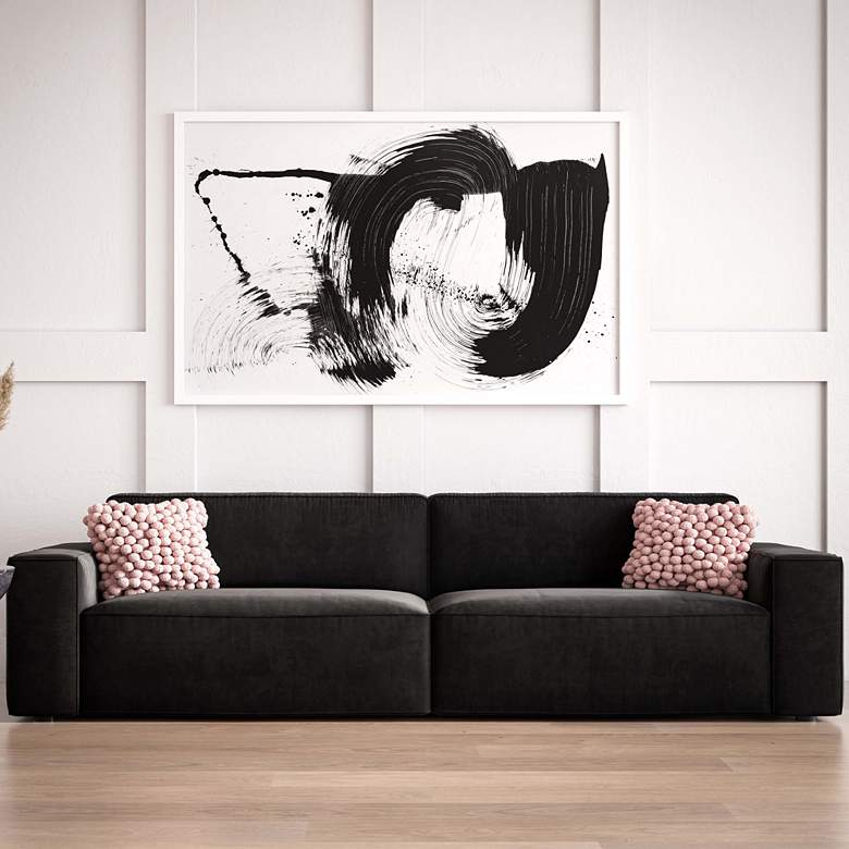 Image 1 TOV Furniture Olafur 96 1/2" Wide Modern Black Velvet 2-Seater Sofa