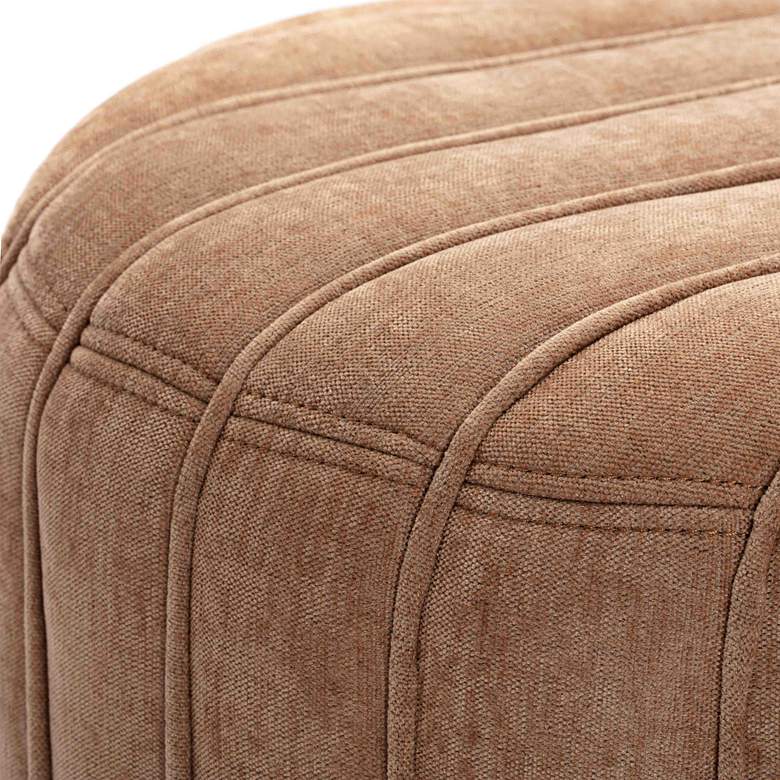 Image 2 TOV Furniture Pouch 19" Wide Rust Chenille Fabric Round Ottoman more views