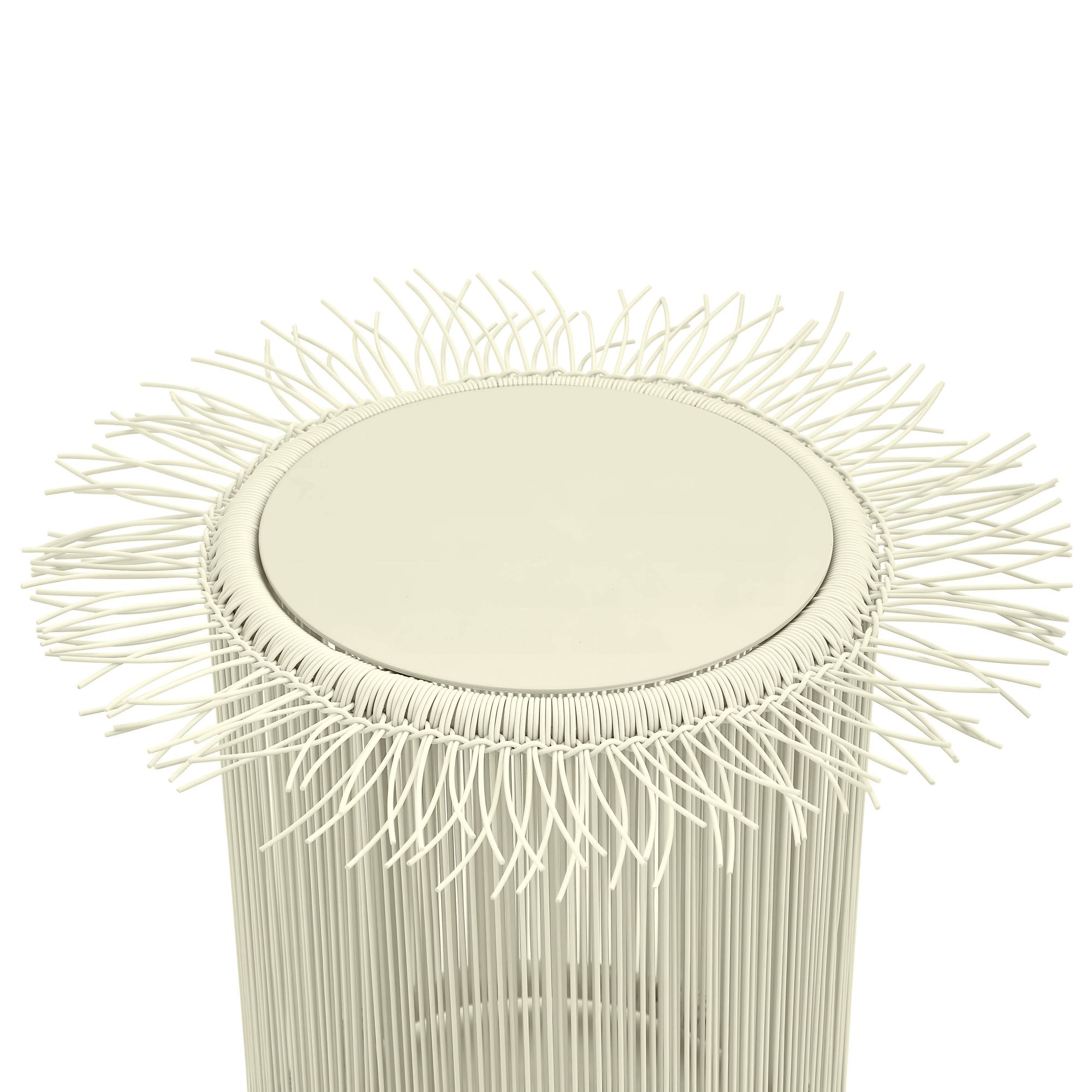 Image 4 TOV Furniture Rafa 15" Wide Cream Outdoor Round Side Table more views