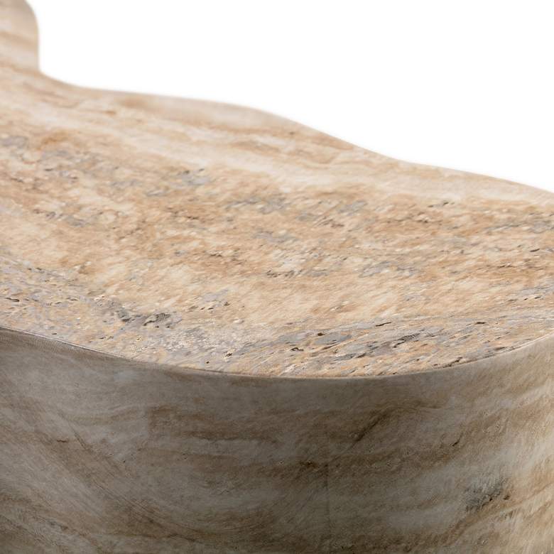 Image 3 TOV Furniture Slab 18" Wide Modern Natural Travertine Side Table more views