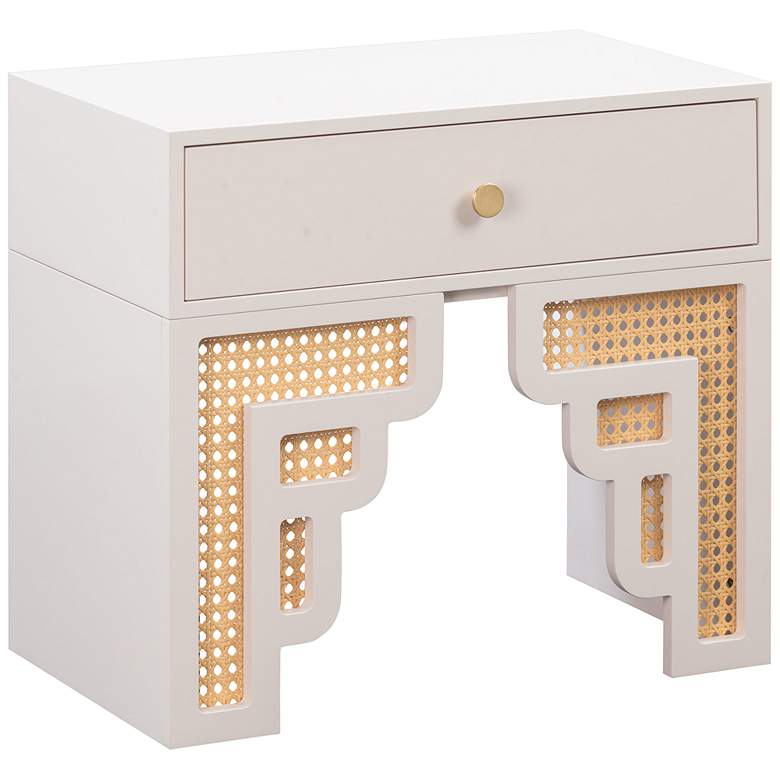 Image 3 TOV Furniture Suzie 26" Wide Modern Cream Wood 1-Drawer Nightstand