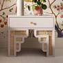 2_TOV Furniture Suzie 26" Wide Modern Cream Wood 1-Drawer Nightstand