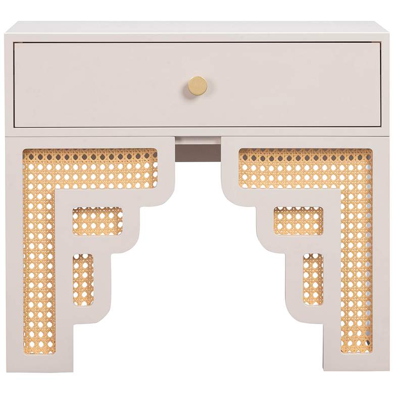 Image 6 TOV Furniture Suzie 26" Wide Modern Cream Wood 1-Drawer Nightstand more views