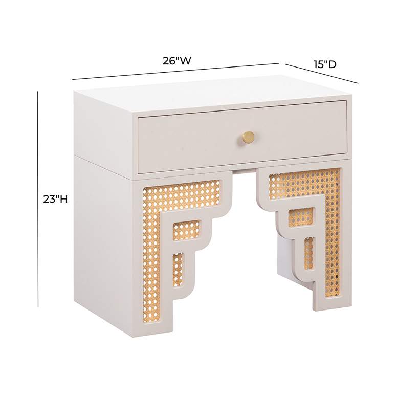 Image 7 TOV Furniture Suzie 26" Wide Modern Cream Wood 1-Drawer Nightstand more views