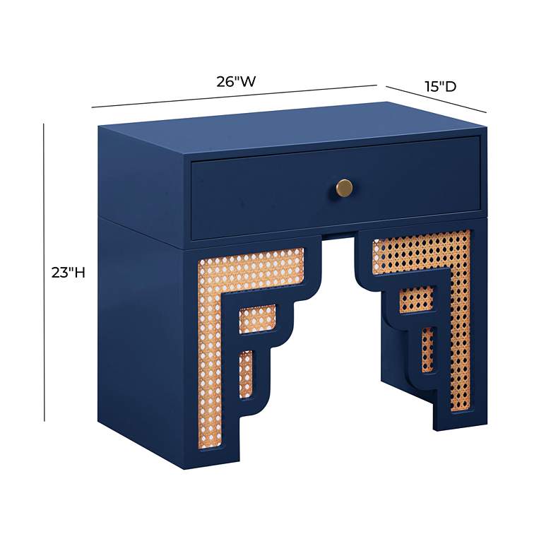 Image 7 TOV Furniture Suzie 26" Wide Modern Navy Wood 1-Drawer Nightstand more views