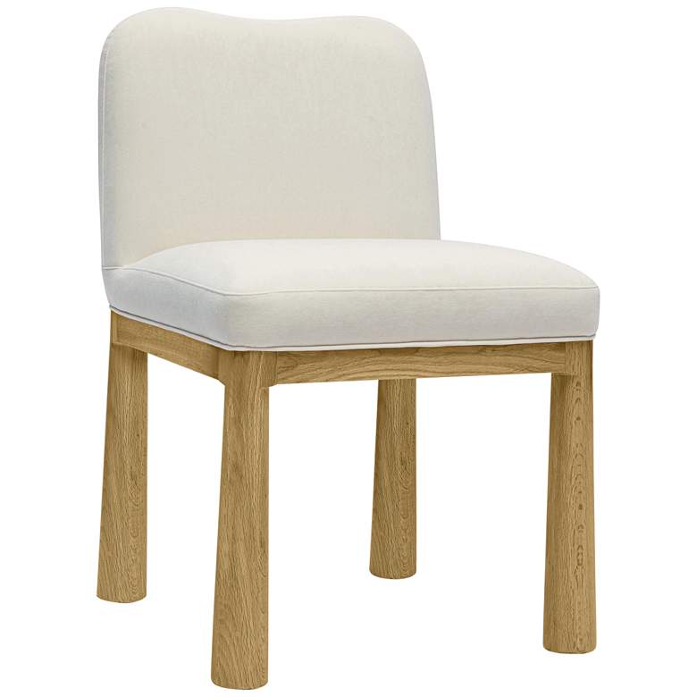 Image 1 TOV Furniture Tiara 19 3/4" Wide Cream Velvet Dining Chair