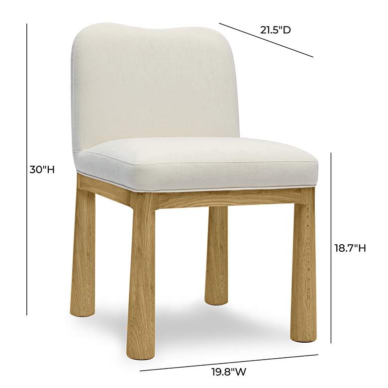 Image 5 TOV Furniture Tiara 19 3/4" Wide Cream Velvet Dining Chair more views