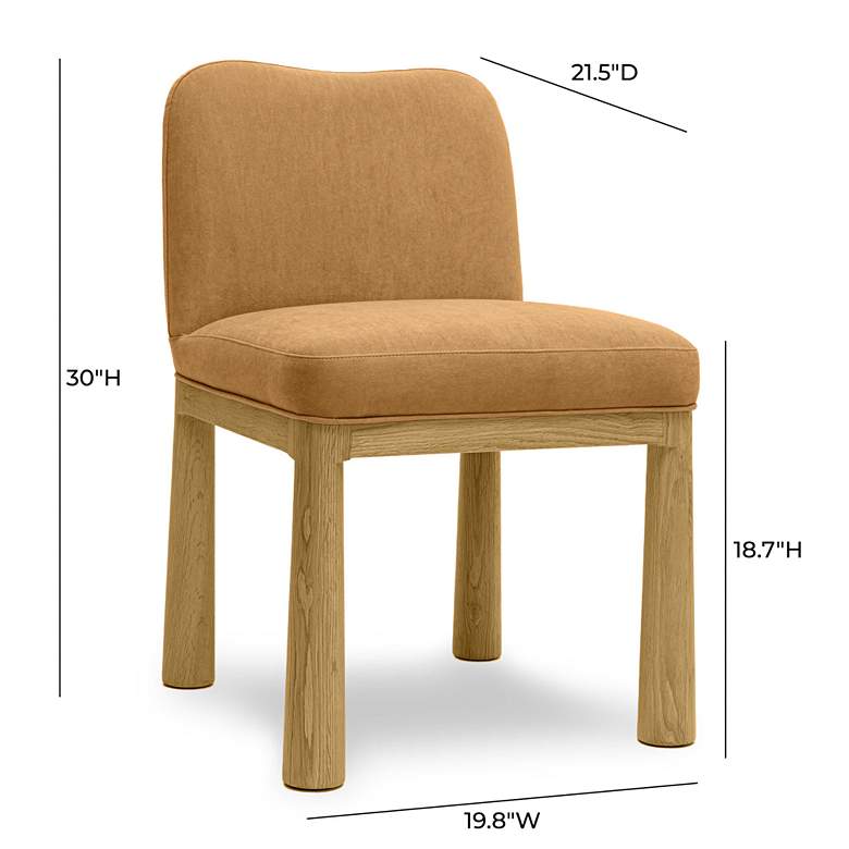 Image 5 TOV Furniture Tiara 19 3/4" Wide Modern Cognac Velvet Dining Chair more views