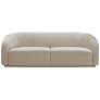 2_TOV Furniture Yara 90 1/2" Wide Modern Pleated Beige Velvet Sofa