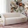 1_TOV Furniture Yara 90 1/2" Wide Modern Pleated Beige Velvet Sofa