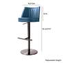 5_TOV Gala Adjustable Height Blue Vegan Leather Modern Swivel Bar Stool more views
