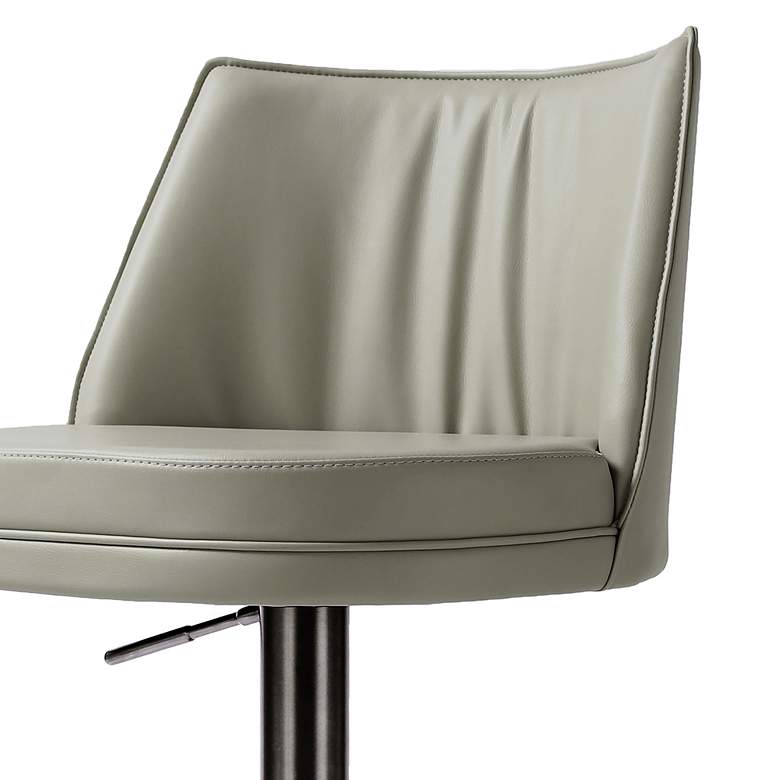 Image 2 TOV Gala Adjustable Height Light Gray Vegan Leather Swivel Bar Stool more views