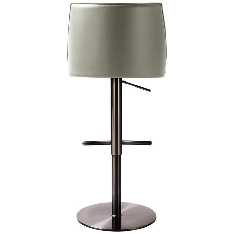 Image 4 TOV Gala Adjustable Height Light Gray Vegan Leather Swivel Bar Stool more views