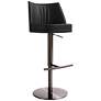 1_TOV Gala Adjustable Height Modern Black Vegan Leather Swivel Bar Stool
