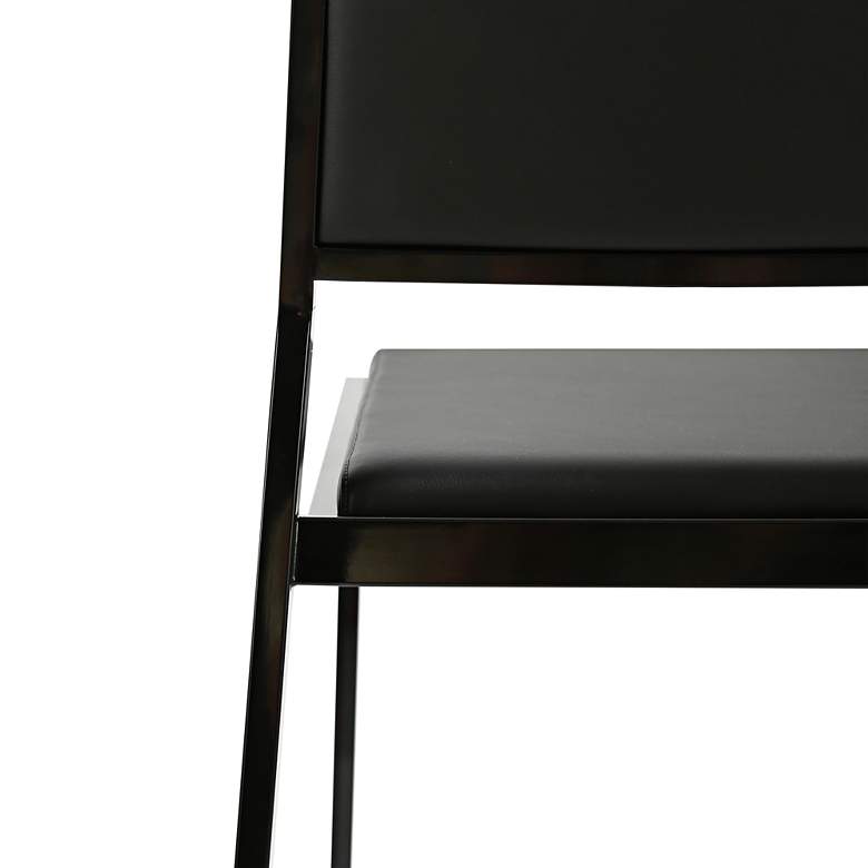 Image 2 TOV Gale 19" Wide Modern Black Vegan Leather Counter Stools Set of 2 more views