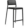 3_TOV Gale 19" Wide Modern Black Vegan Leather Counter Stools Set of 2 more views