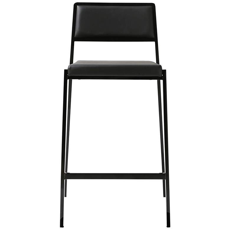 Image 4 TOV Gale 19" Wide Modern Black Vegan Leather Counter Stools Set of 2 more views