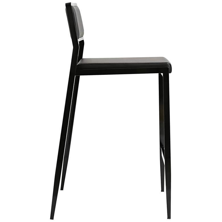 Image 5 TOV Gale 19" Wide Modern Black Vegan Leather Counter Stools Set of 2 more views