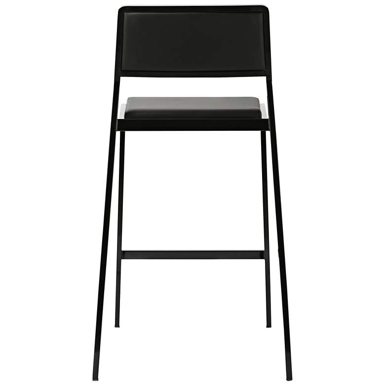 Image 6 TOV Gale 19" Wide Modern Black Vegan Leather Counter Stools Set of 2 more views