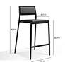 7_TOV Gale 19" Wide Modern Black Vegan Leather Counter Stools Set of 2 more views
