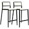 TOV Gale 25 3/4" Cream Vegan Leather Counter Stools Set of 2