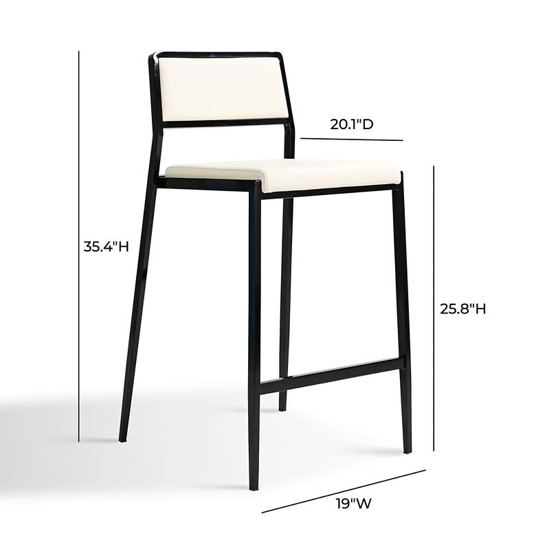 Image 7 TOV Gale 25 3/4" Cream Vegan Leather Counter Stools Set of 2 more views