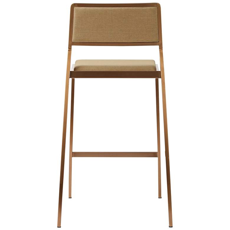 Image 6 TOV Gale 25 3/4" Modern Tan Basketweave Linen Counter Stools Set of 2 more views