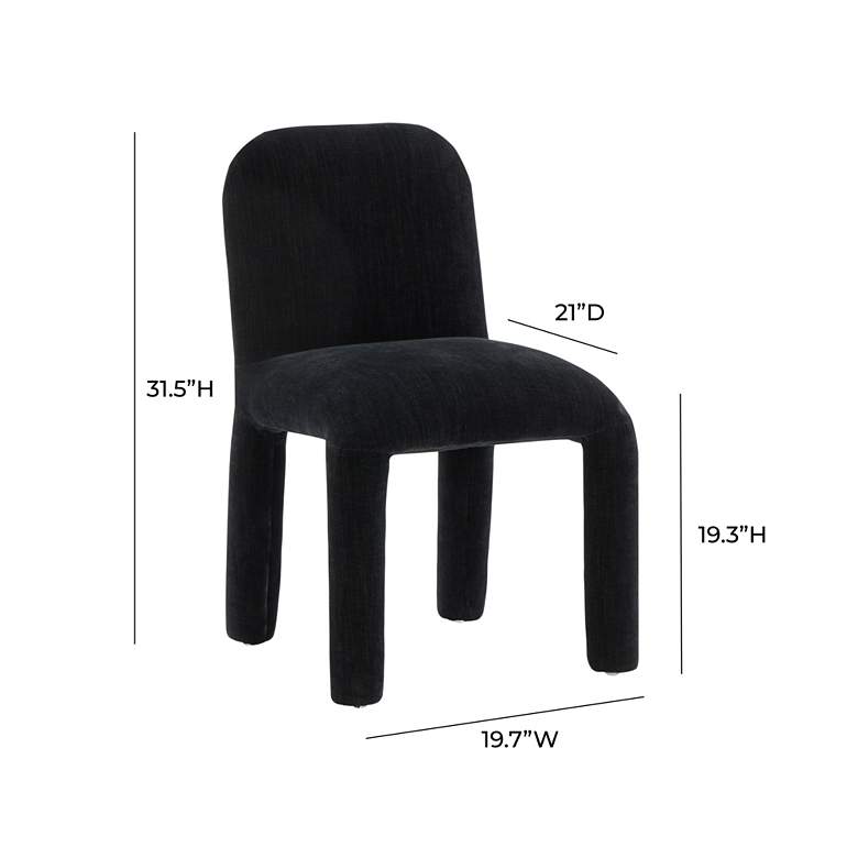 Image 6 TOV Georgia 19 3/4" Wide Midnight Black Fabric Modern Dining Chair more views