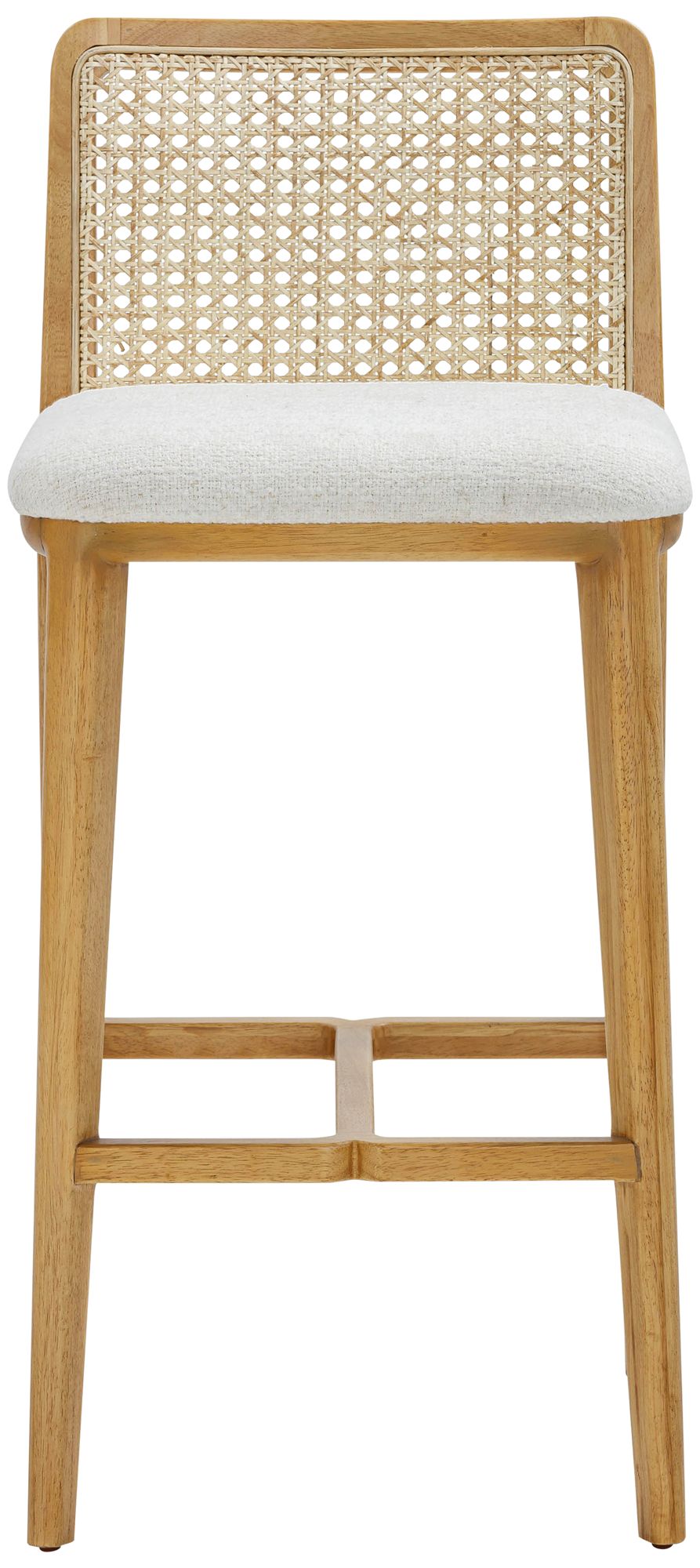 Image 3 TOV Gerri 27 3/4" Modern Cream Tweed and Natural Rattan Counter Stool more views