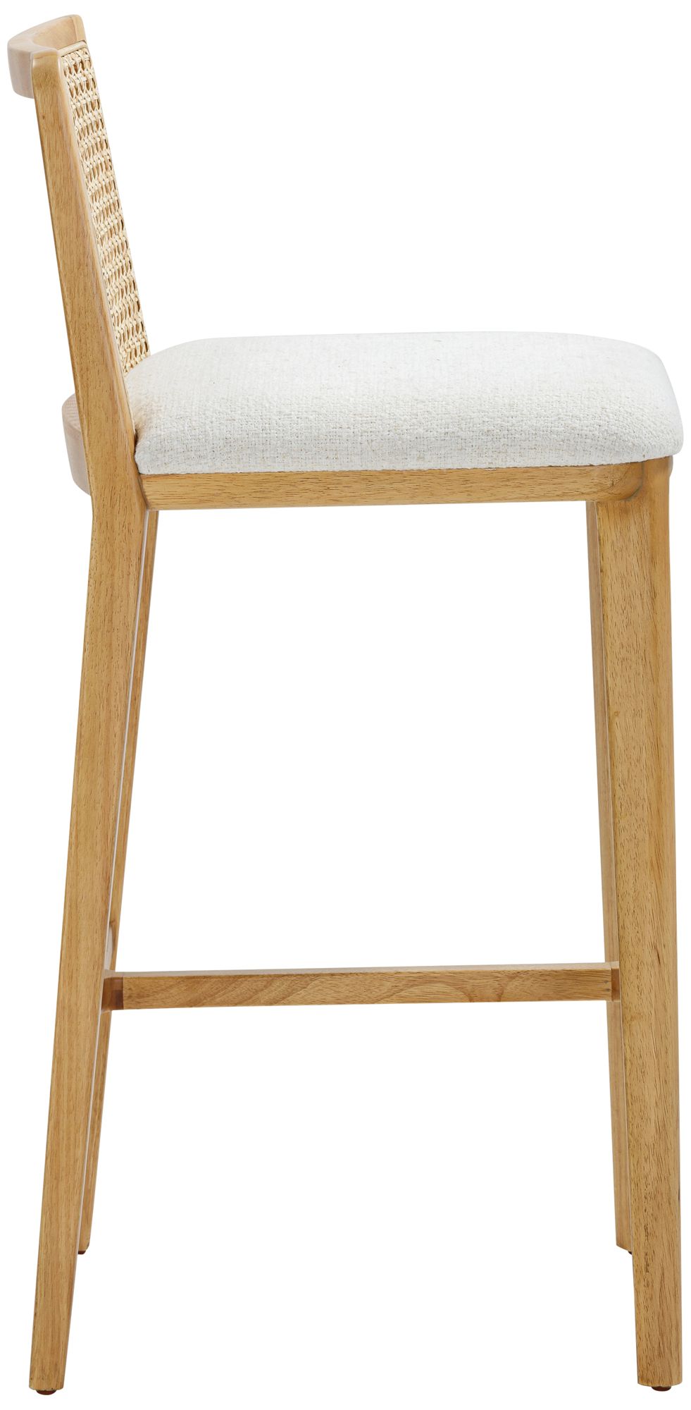 Image 4 TOV Gerri 27 3/4" Modern Cream Tweed and Natural Rattan Counter Stool more views
