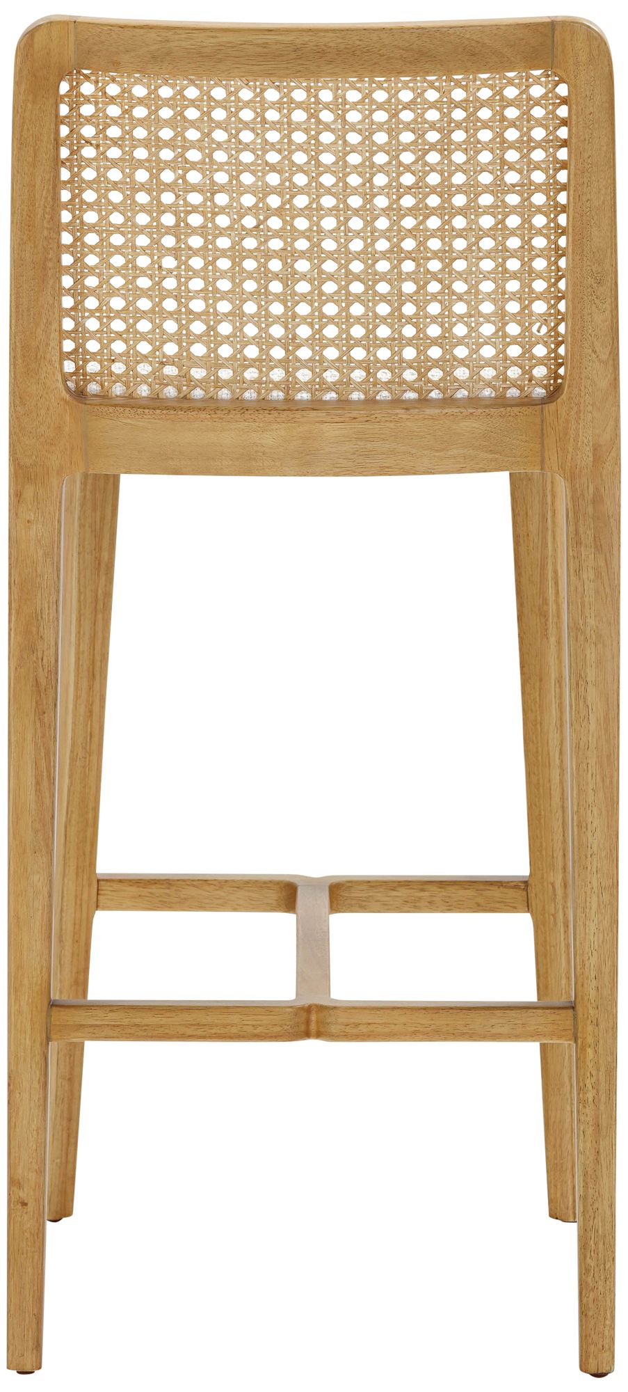 Image 5 TOV Gerri 27 3/4" Modern Cream Tweed and Natural Rattan Counter Stool more views
