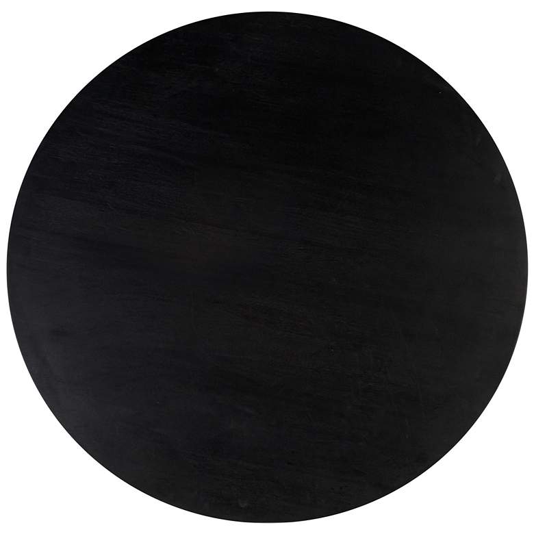 Image 4 TOV Gevra 54" Wide Black Wood Faux Plaster Round Modern Dinning Table more views